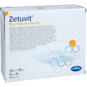 ZETUVIT Plus Silicone Border steril 10x10 cm