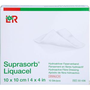 SUPRASORB Liquacel hydroakt.Faserverb.10x10 cm