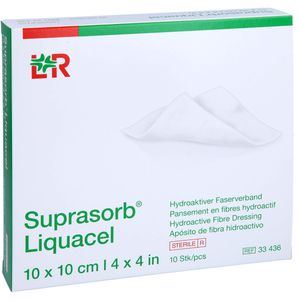 SUPRASORB Liquacel hydroakt.Faserverb.10x10 cm