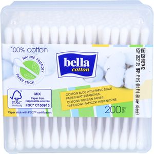 BELLA cotton Bio Wattestäbch.m.Papierschaft Box