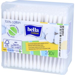 BELLA cotton Bio Wattestäbch.m.Papierschaft Box