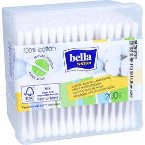 BELLA cotton Bio Wattestäbch.m.Papierschaft Box