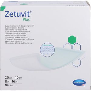 ZETUVIT Plus extrastarke Saugkompr.steril 20x40 cm