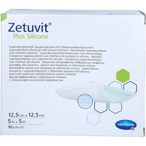 ZETUVIT Plus Silicone steril 12,5x12,5 cm