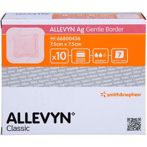 ALLEVYN Ag Gentle Border 7,5x7,5 cm Wundverband