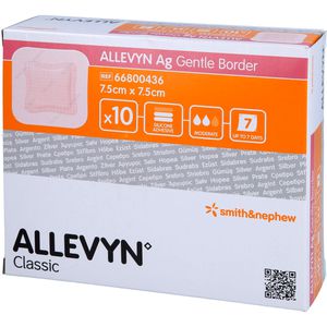 ALLEVYN Ag Gentle Border 7,5x7,5 cm Wundverband