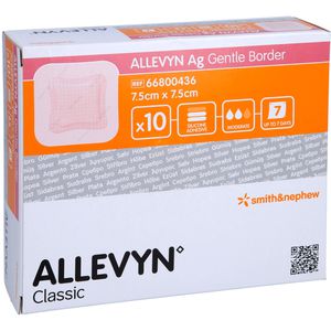 ALLEVYN Ag Gentle Border 7,5x7,5 cm Wundverband