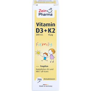 VITAMIN D3+K2 MK-7 all trans Family Tropf.z.Einn.