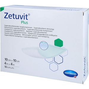 ZETUVIT Plus extrastarke Saugkompr.steril 10x10 cm