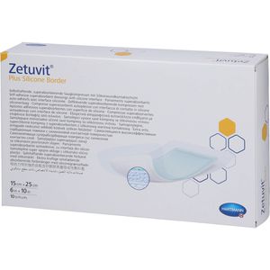 ZETUVIT Plus Silicone Border steril 15x25 cm