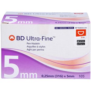 Bd Ultra-Fine Pen-Nadeln 5 mm 31 G 0,25 mm 105 St