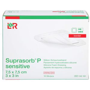 SUPRASORB P sensitive PU-Schaumv.border 7,5x7,5cm