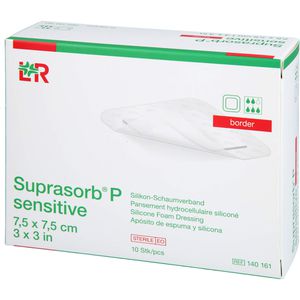 SUPRASORB P sensitive PU-Schaumv.border 7,5x7,5cm