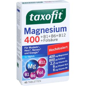 TAXOFIT Magnesium 400+B1+B6+B12+Folsäure Tabletten