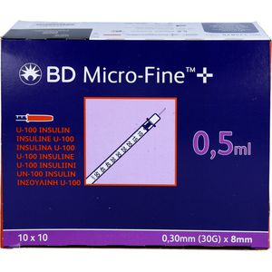 Bd Micro-Fine+ Insulinspr.0,5 ml U100 8 mm 50 ml
