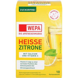 WEPA heiße Zitrone+Vit.C+Calcium zuckerfrei Pulver