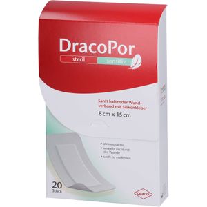 DRACOPOR sensitiv 8x15 cm steril m.Silikonkleber