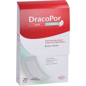 DRACOPOR sensitiv 8x15 cm steril m.Silikonkleber