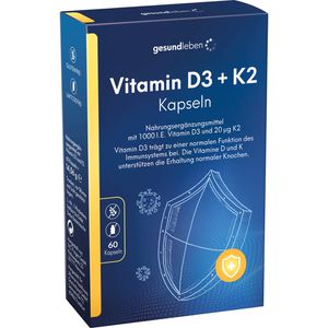 GESUND LEBEN Vitamin D3+K2 Weichkapseln