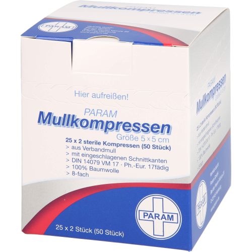 MULLKOMPRESSEN 5x5 cm steril 8fach