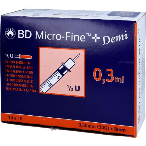 BD MICRO-FINE+ Insulinspr.0,3 ml U100 0,3x8 mm