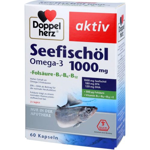 DOPPELHERZ Seefischöl Omega-3 1.000 mg+Fols.Kaps.