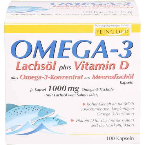 OMEGA-3 LACHSÖL plus Vit.D plus Omega-3 Konz.Kps.