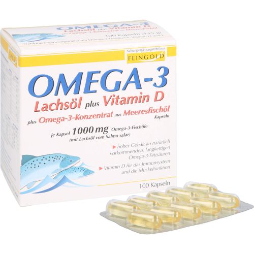 OMEGA-3 LACHSÖL plus Vit.D plus Omega-3 Konz.Kps.