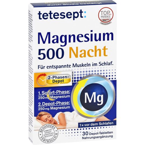 Magnesium 500 Nacht von tetesept Entspannung der Muskulatur 