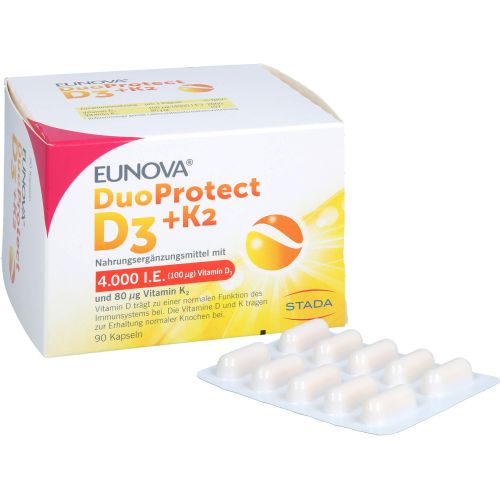 EUNOVA DuoProtect D3+K2 4000 I.E./80 μg Kapseln