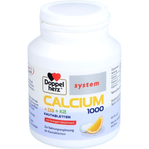 DOPPELHERZ Calcium 1000+D3+K2 system Kautabletten