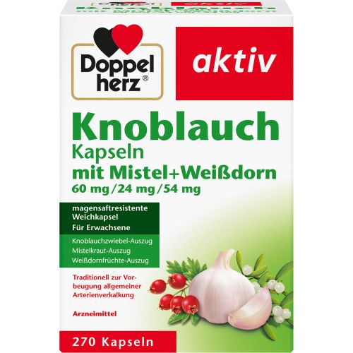 DOPPELHERZ Knobl.Kap.m.Mistel+Weißdorn 60/24/54 mg