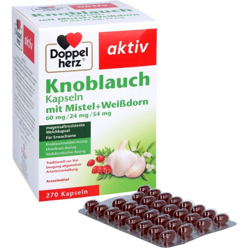 DOPPELHERZ Knobl.Kap.m.Mistel+Weißdorn 60/24/54 mg