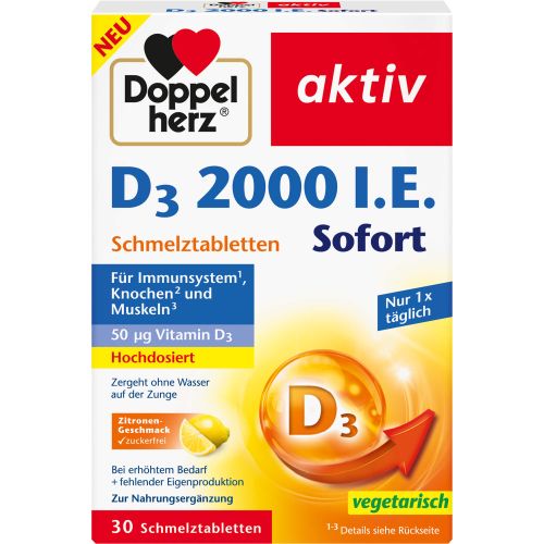 DOPPELHERZ D3 2000 I.E. Sofort Schmelztabletten