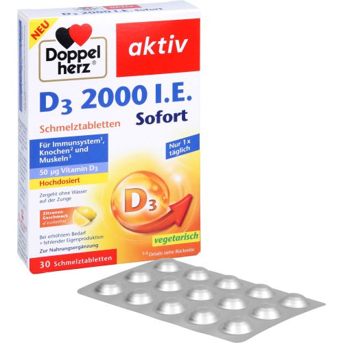 DOPPELHERZ D3 2000 I.E. Sofort Schmelztabletten