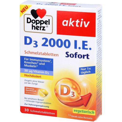 DOPPELHERZ D3 2000 I.E. Sofort Schmelztabletten