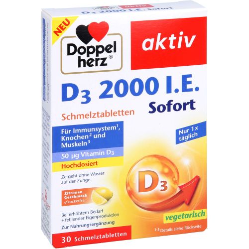 DOPPELHERZ D3 2000 I.E. Sofort Schmelztabletten