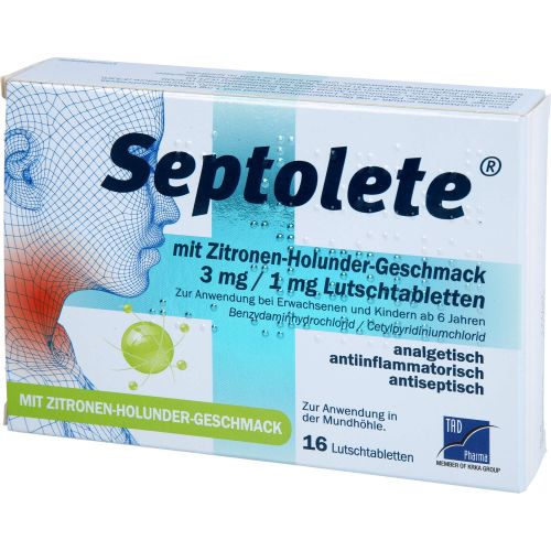 SEPTOLETE m.Zitronen-Holunder-Geschm.3mg/1mg Lut.-T.