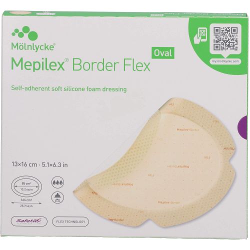 MEPILEX Border Flex Schaumverb. haft.13x16 cm oval 5 St