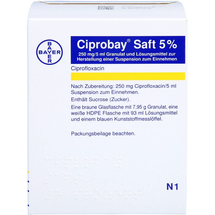 Ciprofloxacin 250 mg/5 ml