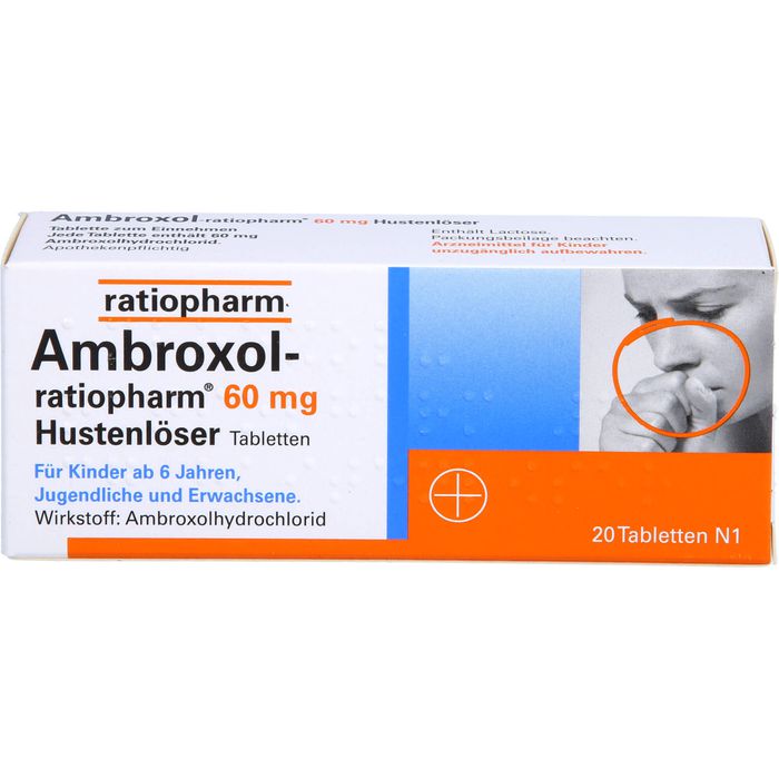 AMBROXOL-ratiopharm 60 mg expectorant pt. tuse tablete