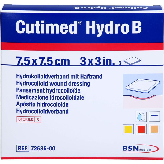 CUTIMED Hydro B Hydrok.Ver.7,5x7,5 cm m.Haftr.