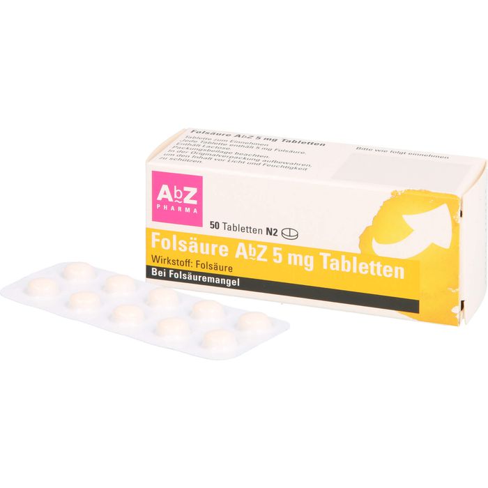 FOLSÄURE AbZ 5 mg Tabletten 50 St Apotheke Disapo.de