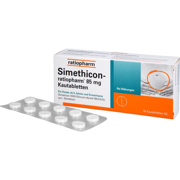 SIMETHICON-ratiopharm 85 mg Kautabletten