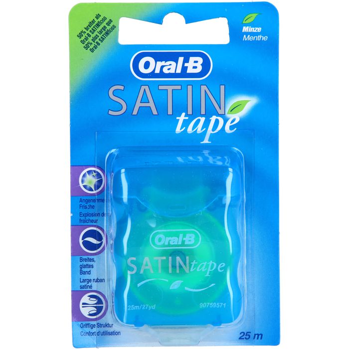 ORAL B Zahnseide Satintape blau Blisterkarte