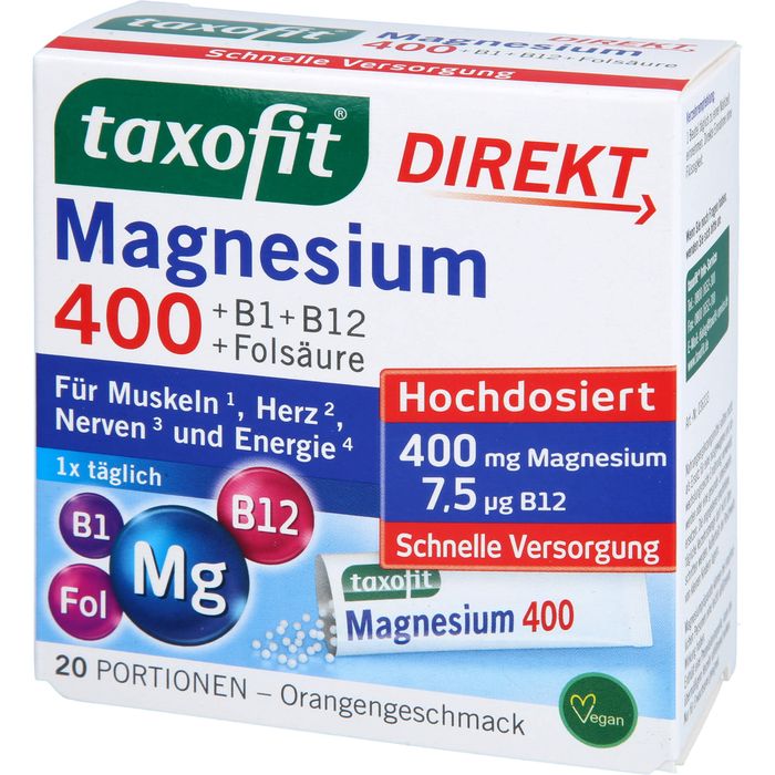 TAXOFIT Magnesium 400+B1+B6+B12+Folsäure 800 Gran.