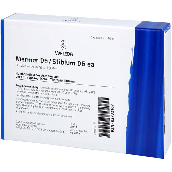 MARMOR D 6/Stibium D 6 aa Ampullen