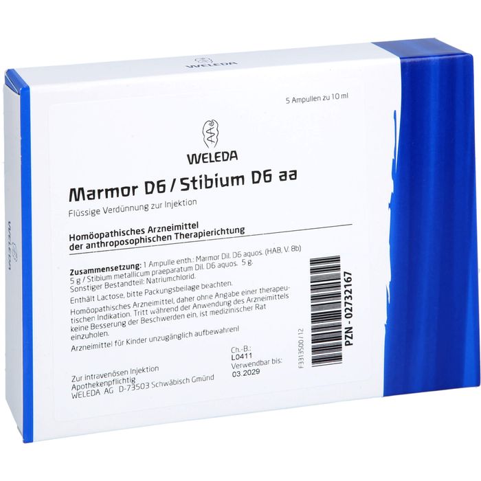 MARMOR D 6/Stibium D 6 aa Ampullen