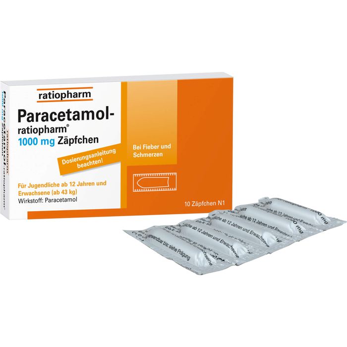 PARACETAMOL-ratiopharm 1.000 mg Zäpfchen