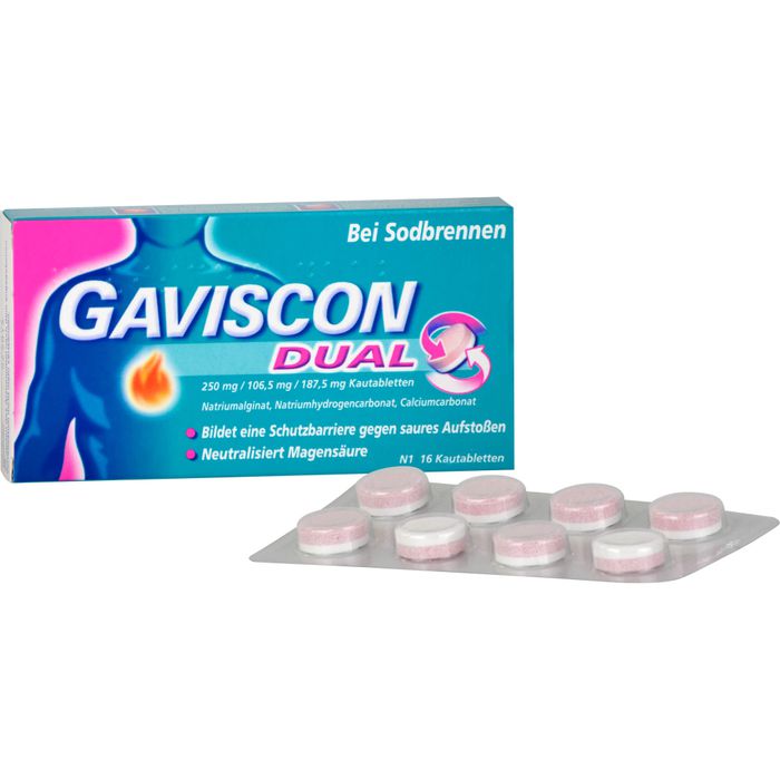 GAVISCON Dual 250mg/106,5mg/187,5mg Kautabletten